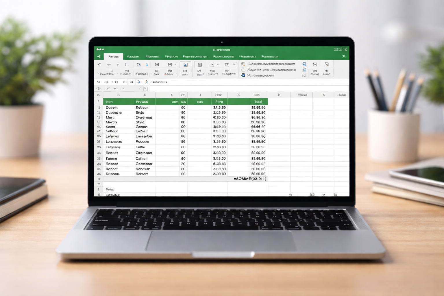 Faire une soustraction sur Excel